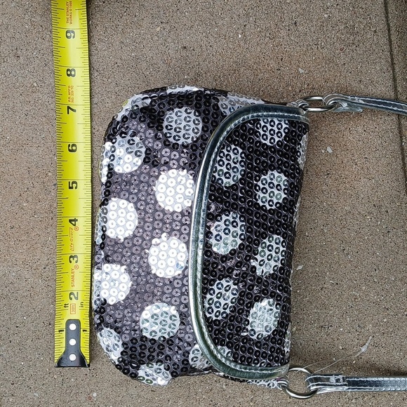 Girls Sequin Crossbody Bag - Black and Silver Polka Dot NWOT - Picture 7 of 16